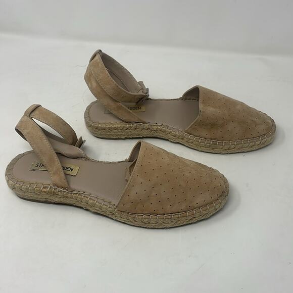 Steve Madden Lesko Tan Ankle Strap Espadrille with Jute Trim Size 8.5 - Picture 4 of 8